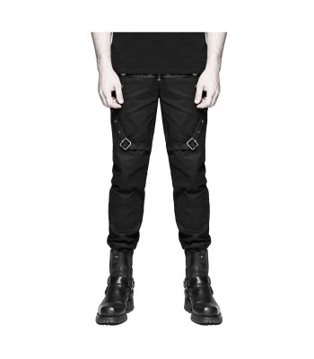 Men Gothic Trouser Leather Straps Diesel Punk Military Style Pant For Sale